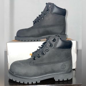 Timberland Toddler 6 Inch Waterproof Black Boots Nubuck TB-012807-001 Size 11